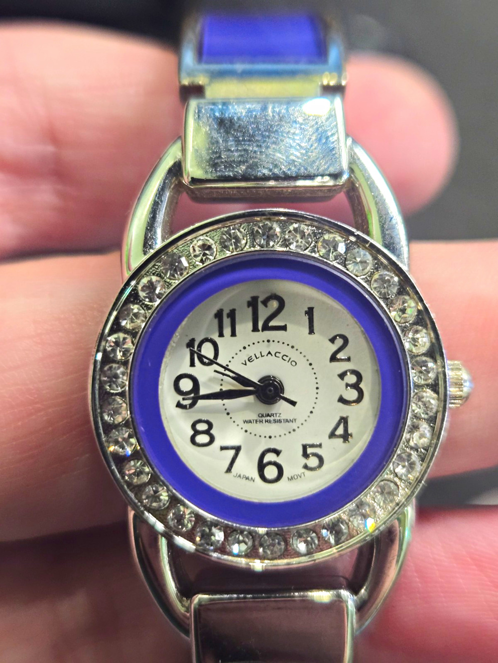 Vellaccio Women's Quartz Purple Rhinestone Vintage Y2K Cuff Watch